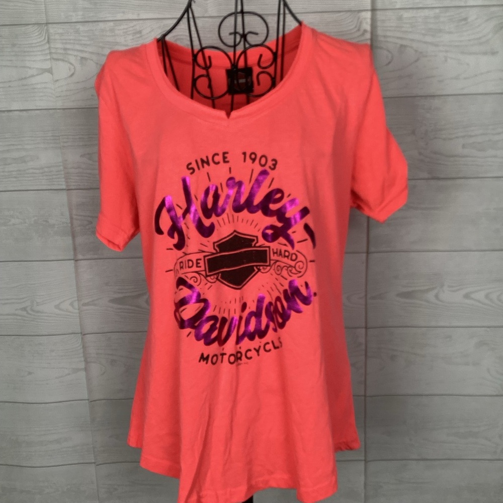 Harley-Davidson Women's Bright Coral Tee